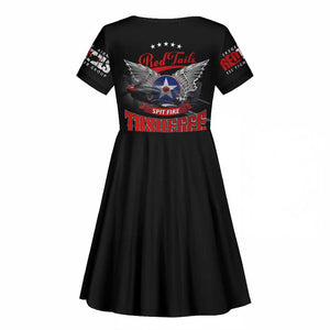 Red Tails Tuskegee Airmen Kid Short Sleeve Dress 332nd Fighter Group WWII Legacy Tribute - African Pride