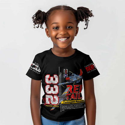 Red Tails Tuskegee Airmen Kid T shirt 332nd Fighter Group WWII Legacy Tribute - African Pride