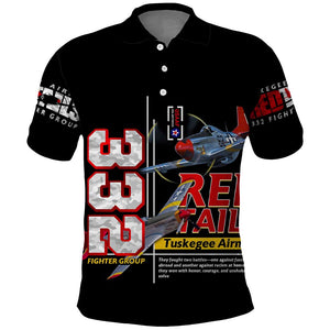 Red Tails Tuskegee Airmen Polo Shirt 332nd Fighter Group WWII Legacy Tribute - African Pride