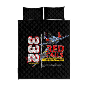 Red Tails Tuskegee Airmen Quilt Bed Set 332nd Fighter Group WWII Legacy Tribute - African Pride