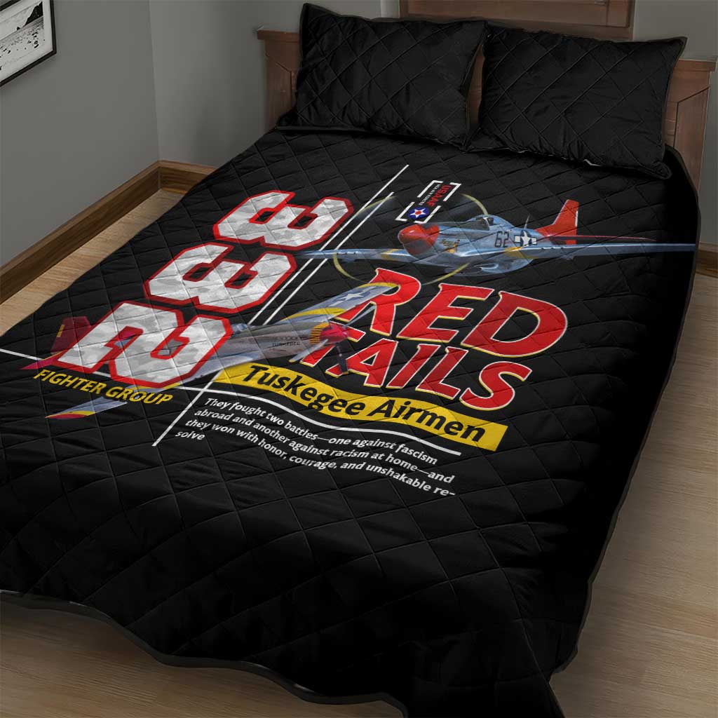 Red Tails Tuskegee Airmen Quilt Bed Set 332nd Fighter Group WWII Legacy Tribute - African Pride