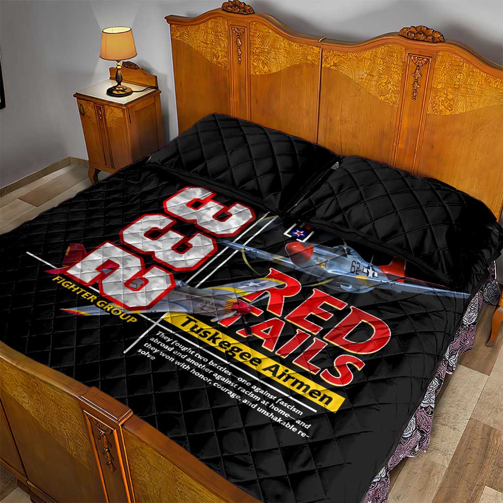 Red Tails Tuskegee Airmen Quilt Bed Set 332nd Fighter Group WWII Legacy Tribute - African Pride