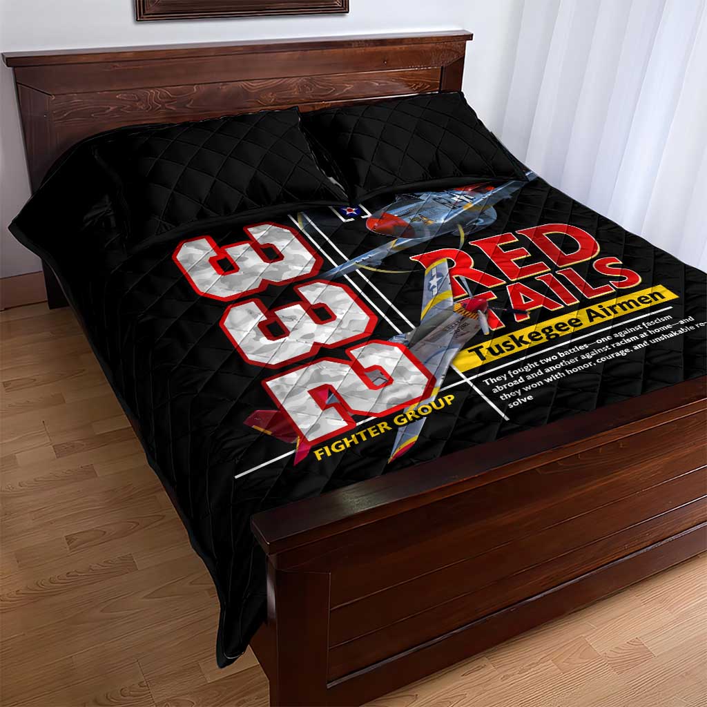 Red Tails Tuskegee Airmen Quilt Bed Set 332nd Fighter Group WWII Legacy Tribute - African Pride