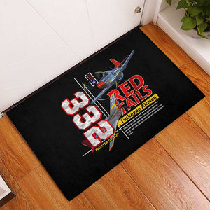 Red Tails Tuskegee Airmen Rubber Doormat 332nd Fighter Group WWII Legacy Tribute - African Pride