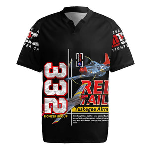 Red Tails Tuskegee Airmen Rugby Jersey 332nd Fighter Group WWII Legacy Tribute - African Pride