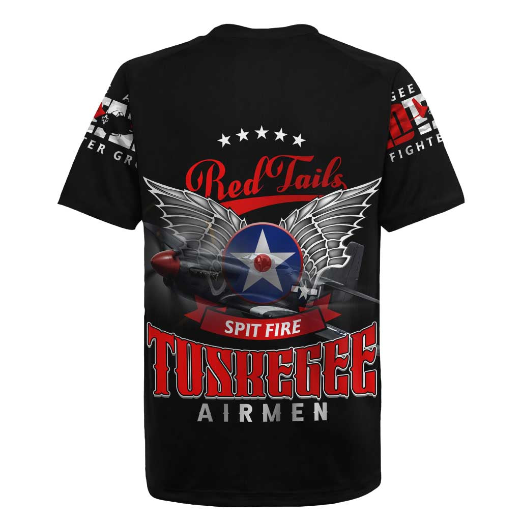 Red Tails Tuskegee Airmen Rugby Jersey 332nd Fighter Group WWII Legacy Tribute - African Pride