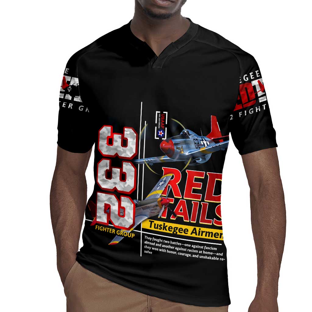 Red Tails Tuskegee Airmen Rugby Jersey 332nd Fighter Group WWII Legacy Tribute - African Pride