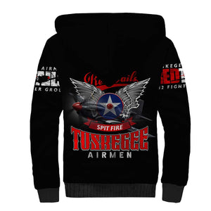 Red Tails Tuskegee Airmen Sherpa Hoodie 332nd Fighter Group WWII Legacy Tribute - African Pride