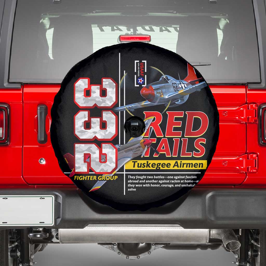 Red Tails Tuskegee Airmen Spare Tire Cover 332nd Fighter Group WWII Legacy Tribute - African Pride
