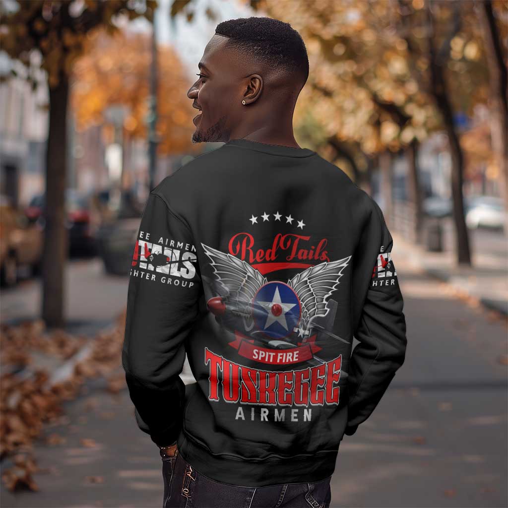 Red Tails Tuskegee Airmen Sweatshirt 332nd Fighter Group WWII Legacy Tribute - African Pride