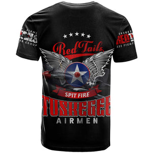 Red Tails Tuskegee Airmen T shirt 332nd Fighter Group WWII Legacy Tribute - African Pride