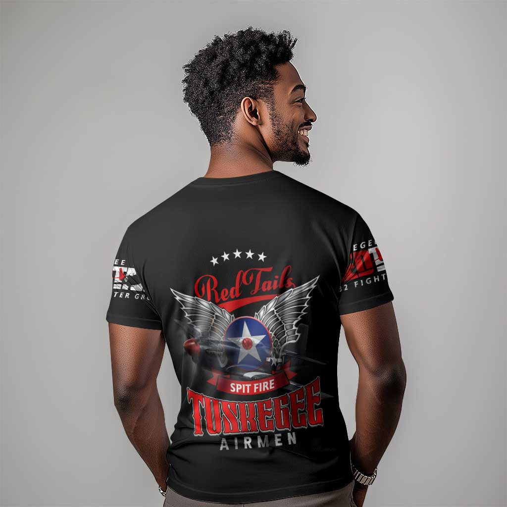 Red Tails Tuskegee Airmen T shirt 332nd Fighter Group WWII Legacy Tribute - African Pride