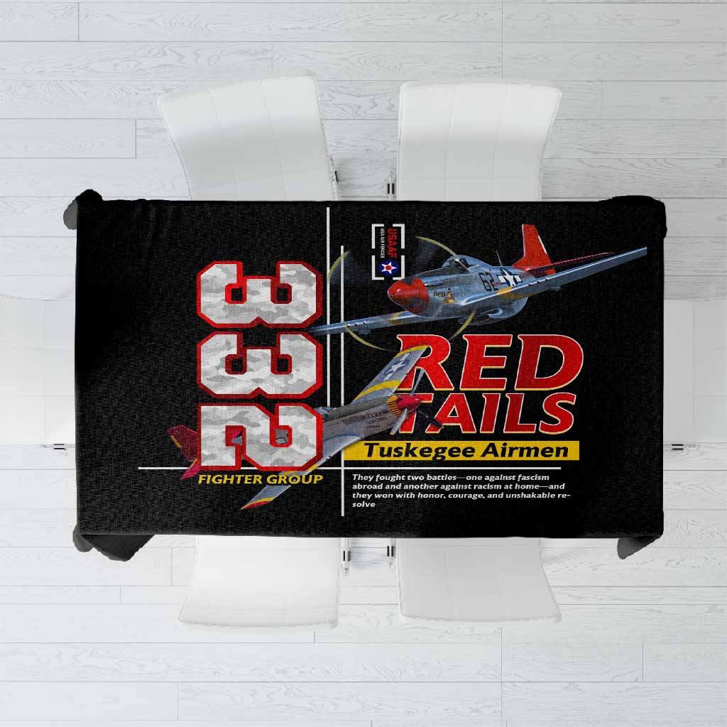 Red Tails Tuskegee Airmen Tablecloth 332nd Fighter Group WWII Legacy Tribute - African Pride