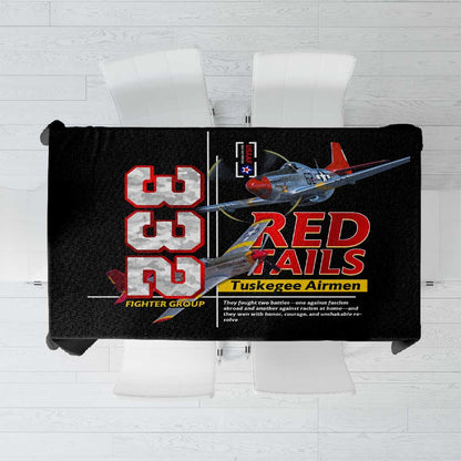 Red Tails Tuskegee Airmen Tablecloth 332nd Fighter Group WWII Legacy Tribute - African Pride