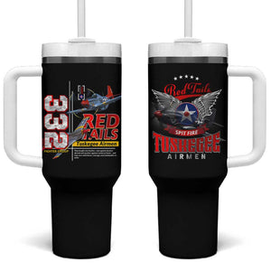 Red Tails Tuskegee Airmen Tumbler With Handle 332nd Fighter Group WWII Legacy Tribute - African Pride