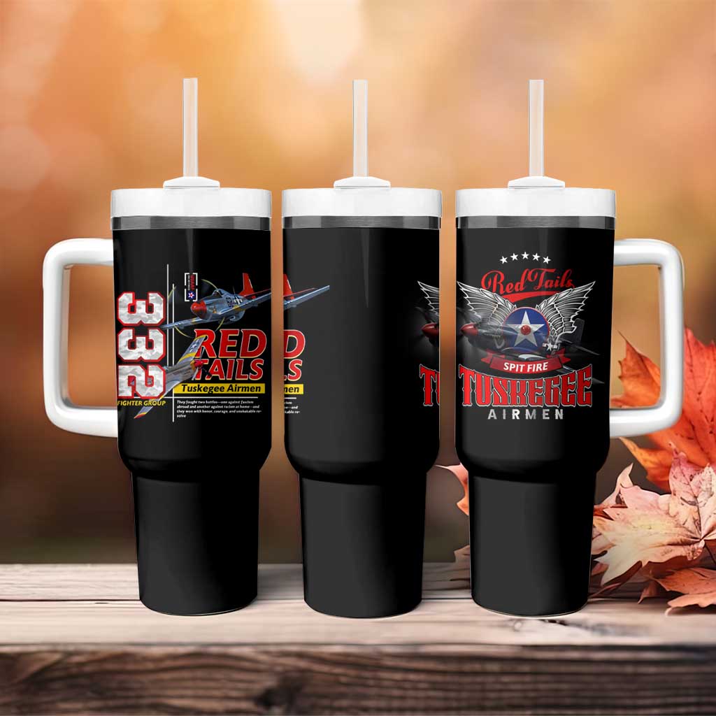Red Tails Tuskegee Airmen Tumbler With Handle 332nd Fighter Group WWII Legacy Tribute - African Pride