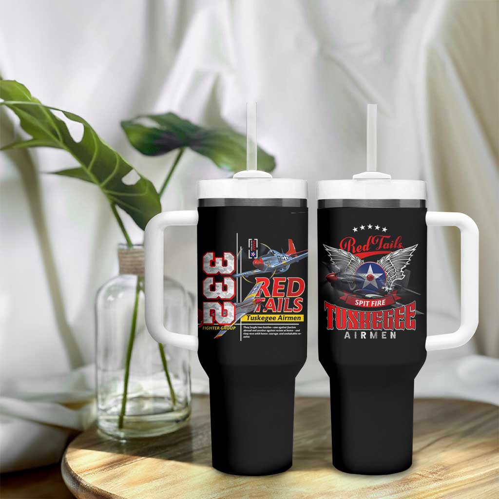 Red Tails Tuskegee Airmen Tumbler With Handle 332nd Fighter Group WWII Legacy Tribute - African Pride
