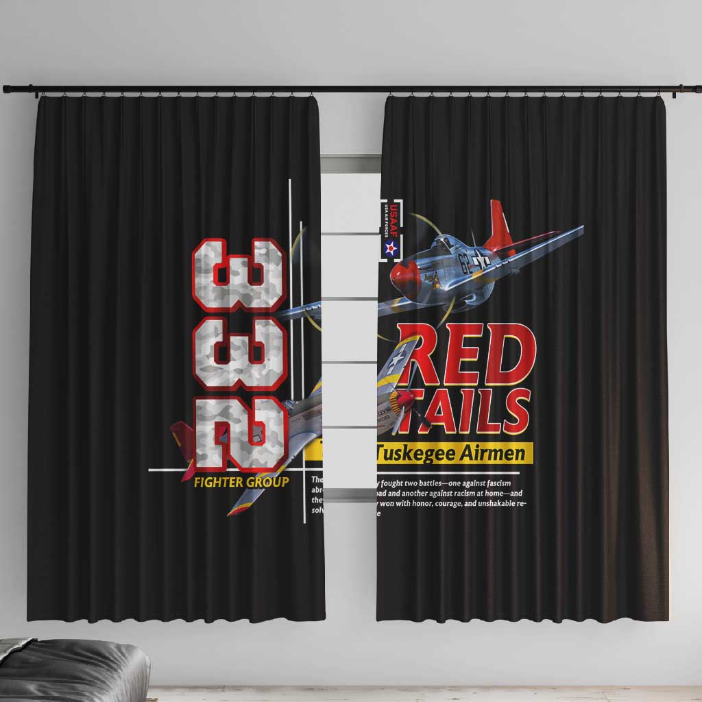 Red Tails Tuskegee Airmen Window Curtain 332nd Fighter Group WWII Legacy Tribute - African Pride