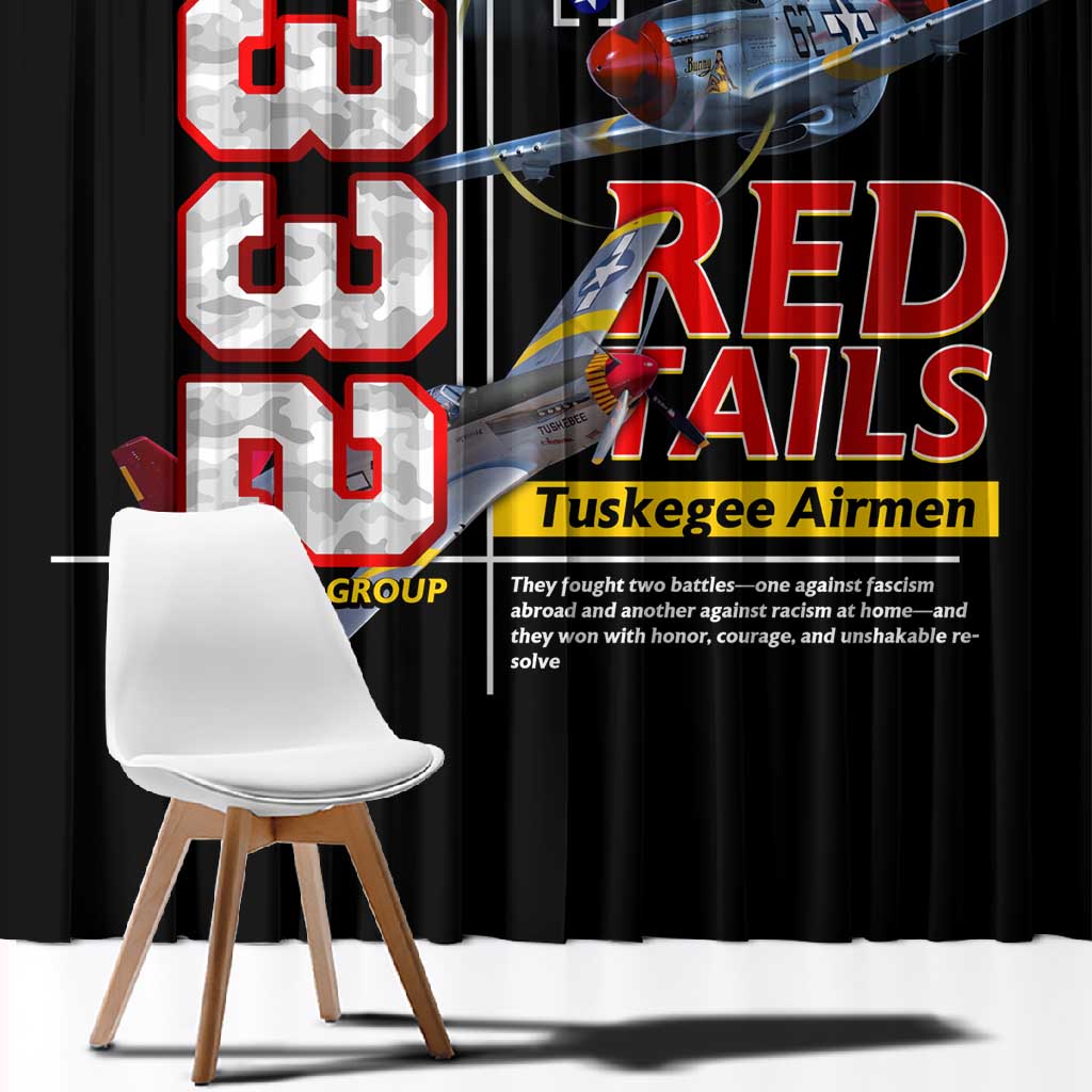 Red Tails Tuskegee Airmen Window Curtain 332nd Fighter Group WWII Legacy Tribute - African Pride