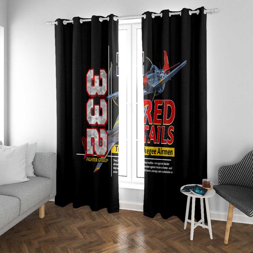 Red Tails Tuskegee Airmen Window Curtain 332nd Fighter Group WWII Legacy Tribute - African Pride