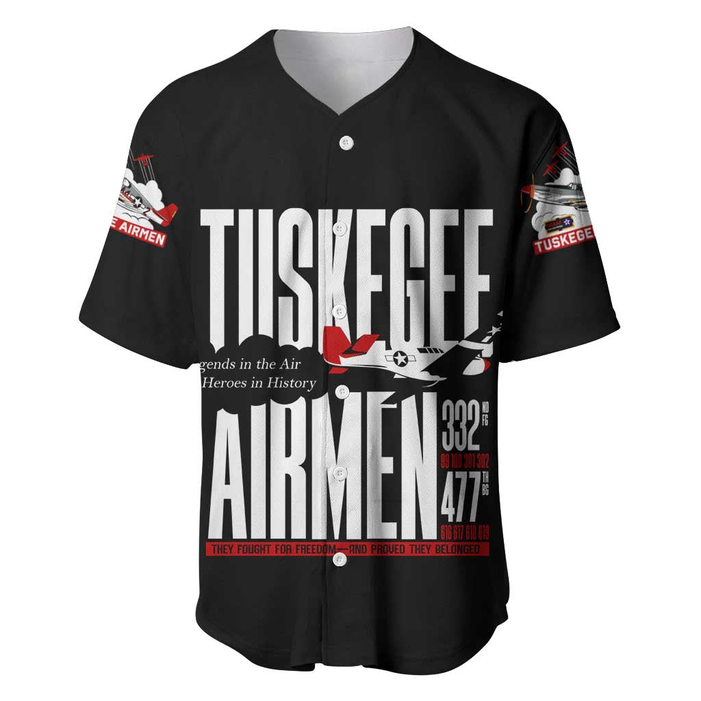 Wings of Honor Tuskegee Airmen Baseball Jersey 332nd 477th Fighter Group Tribute - African Pride