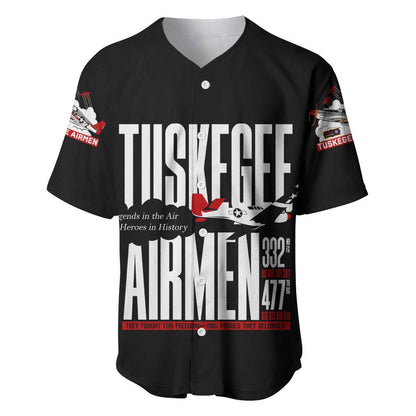 Wings of Honor Tuskegee Airmen Baseball Jersey 332nd 477th Fighter Group Tribute - African Pride