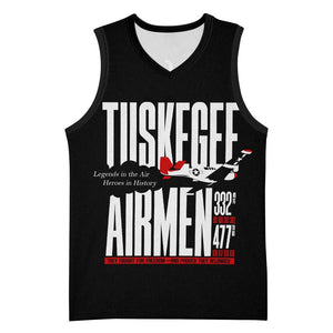 Wings of Honor Tuskegee Airmen Basketball Jersey 332nd 477th Fighter Group Tribute - African Pride