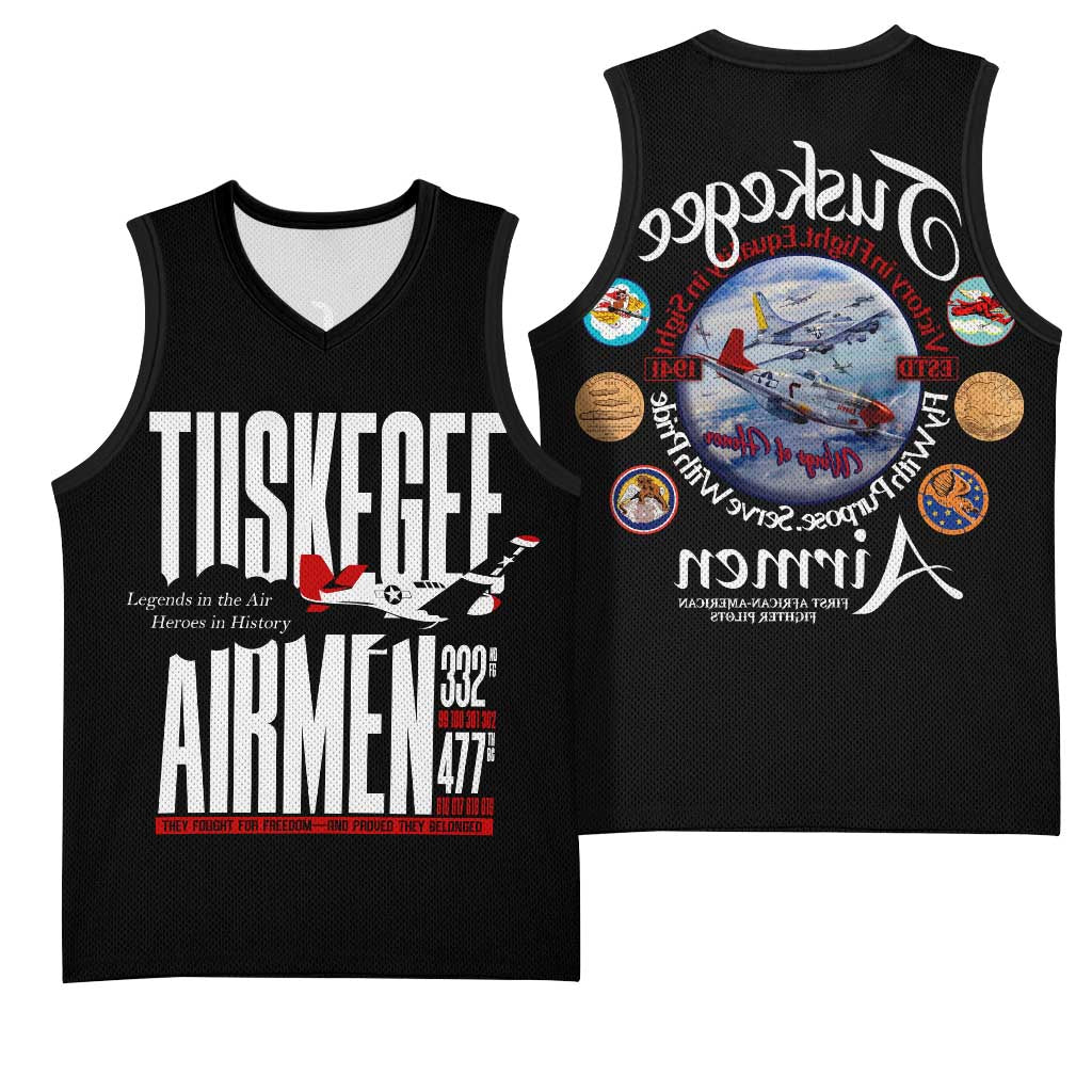 Wings of Honor Tuskegee Airmen Basketball Jersey 332nd 477th Fighter Group Tribute - African Pride