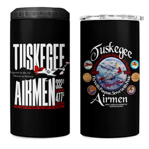 Wings of Honor Tuskegee Airmen 4 in 1 Can Cooler Tumbler 332nd 477th Fighter Group Tribute - African Pride