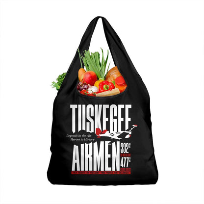 Wings of Honor Tuskegee Airmen Grocery Bag 332nd 477th Fighter Group Tribute - African Pride