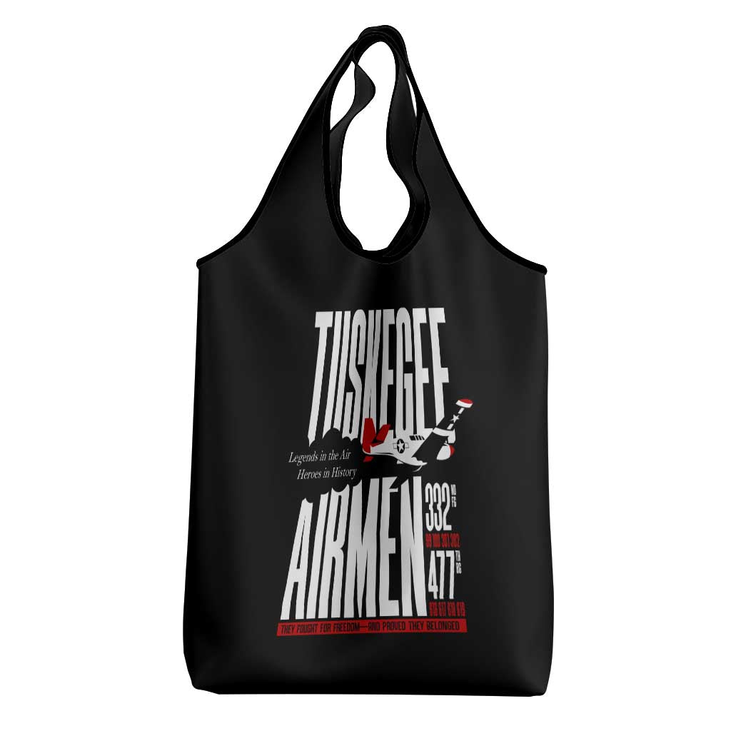 Wings of Honor Tuskegee Airmen Grocery Bag 332nd 477th Fighter Group Tribute - African Pride