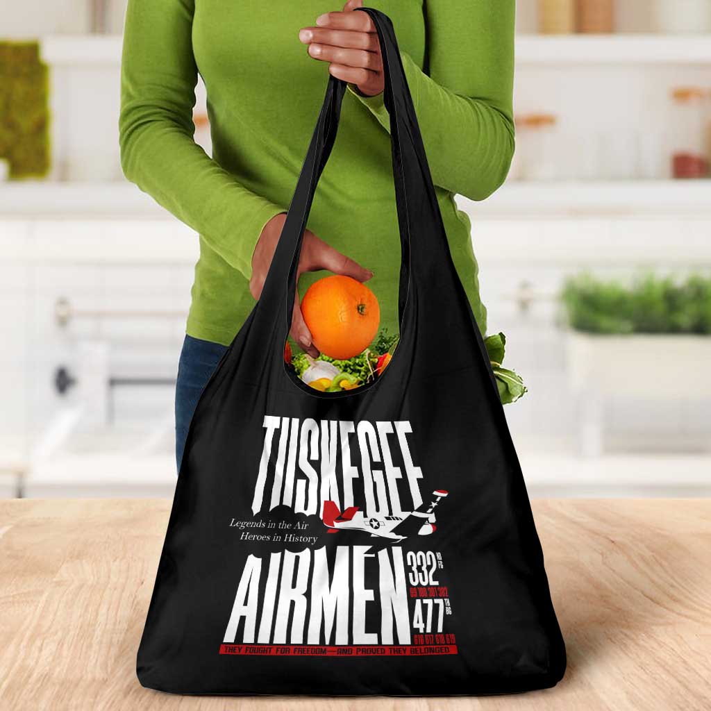 Wings of Honor Tuskegee Airmen Grocery Bag 332nd 477th Fighter Group Tribute - African Pride