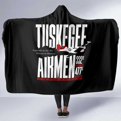 Wings of Honor Tuskegee Airmen Hooded Blanket 332nd 477th Fighter Group Tribute - African Pride