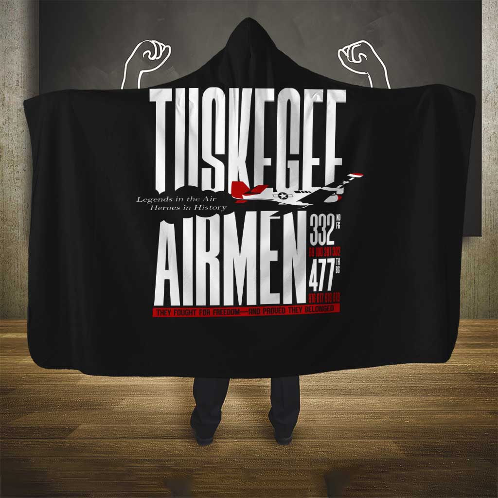 Wings of Honor Tuskegee Airmen Hooded Blanket 332nd 477th Fighter Group Tribute - African Pride