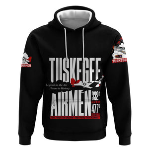 Wings of Honor Tuskegee Airmen Hoodie 332nd 477th Fighter Group Tribute - African Pride
