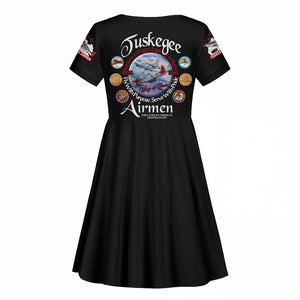 Wings of Honor Tuskegee Airmen Kid Short Sleeve Dress 332nd 477th Fighter Group Tribute - African Pride