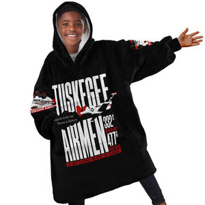 Wings of Honor Tuskegee Airmen Kid Wearable Blanket Hoodie 332nd 477th Fighter Group Tribute - African Pride