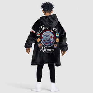 Wings of Honor Tuskegee Airmen Kid Wearable Blanket Hoodie 332nd 477th Fighter Group Tribute - African Pride