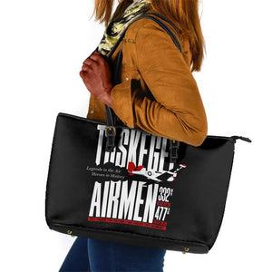 Wings of Honor Tuskegee Airmen Leather Tote Bag 332nd 477th Fighter Group Tribute - African Pride