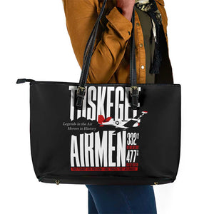 Wings of Honor Tuskegee Airmen Leather Tote Bag 332nd 477th Fighter Group Tribute - African Pride