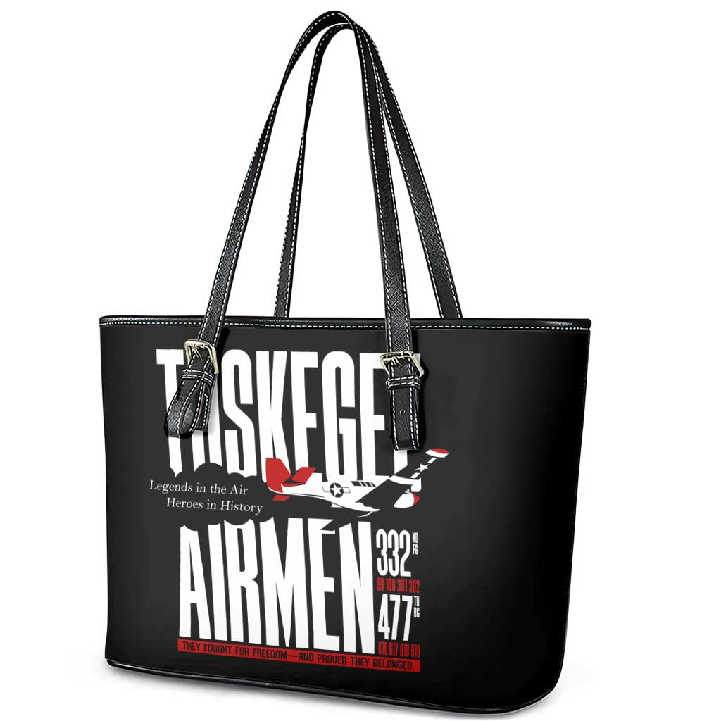 Wings of Honor Tuskegee Airmen Leather Tote Bag 332nd 477th Fighter Group Tribute - African Pride