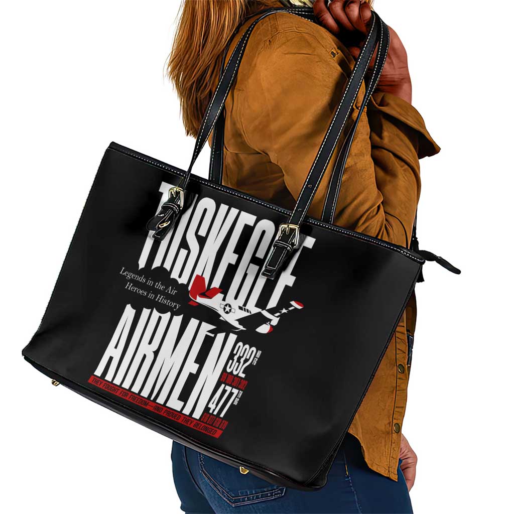 Wings of Honor Tuskegee Airmen Leather Tote Bag 332nd 477th Fighter Group Tribute - African Pride
