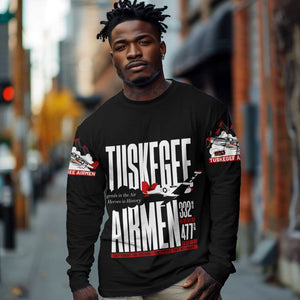 Wings of Honor Tuskegee Airmen Long Sleeve Shirt 332nd 477th Fighter Group Tribute - African Pride