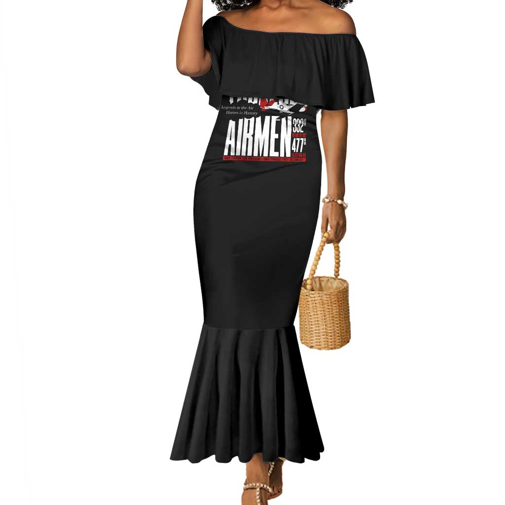 Wings of Honor Tuskegee Airmen Mermaid Dress 332nd 477th Fighter Group Tribute - African Pride