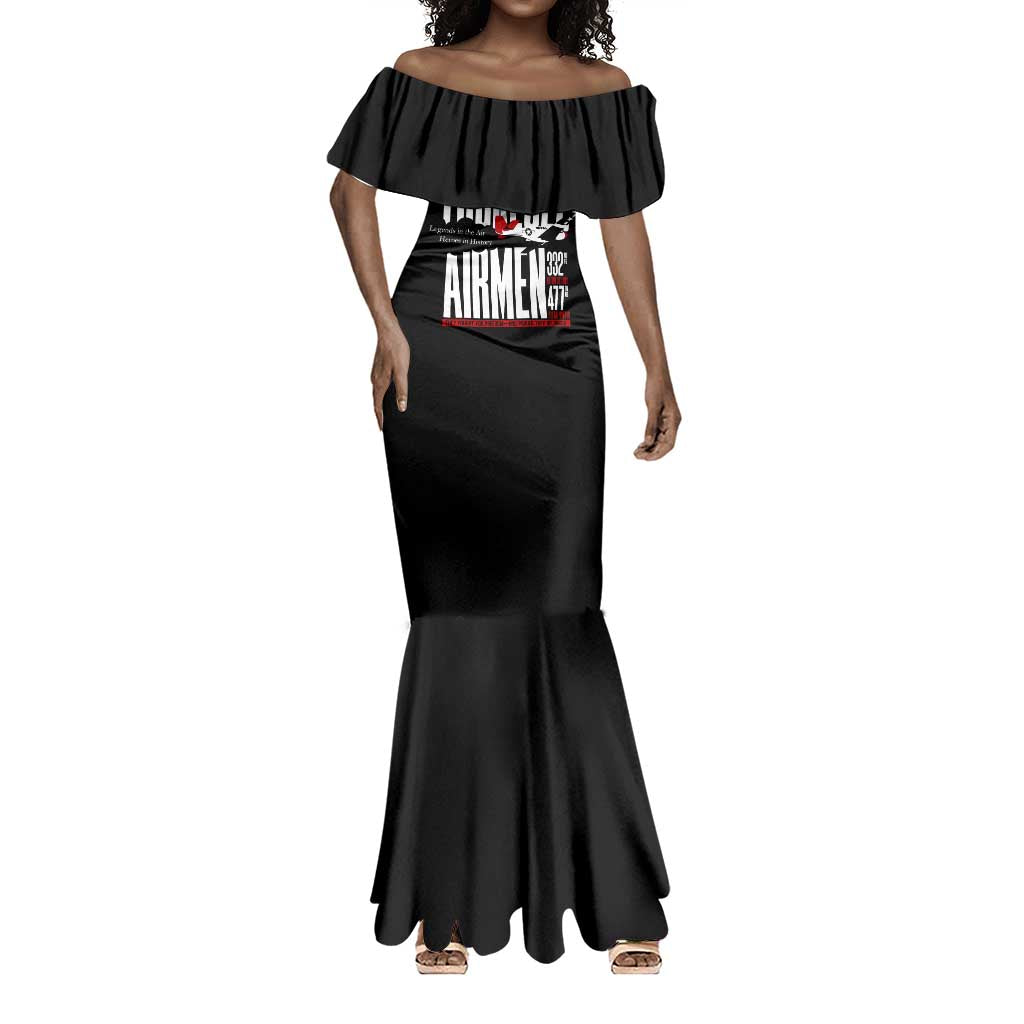 Wings of Honor Tuskegee Airmen Mermaid Dress 332nd 477th Fighter Group Tribute - African Pride