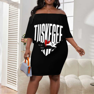 Wings of Honor Tuskegee Airmen Off Shoulder Short Dress 332nd 477th Fighter Group Tribute - African Pride