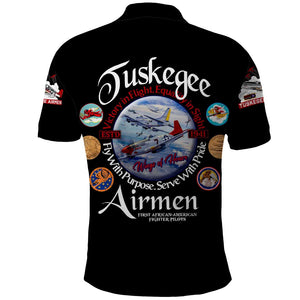 Wings of Honor Tuskegee Airmen Polo Shirt 332nd 477th Fighter Group Tribute - African Pride