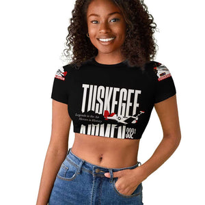Wings of Honor Tuskegee Airmen Raglan Cropped T shirt 332nd 477th Fighter Group Tribute - African Pride