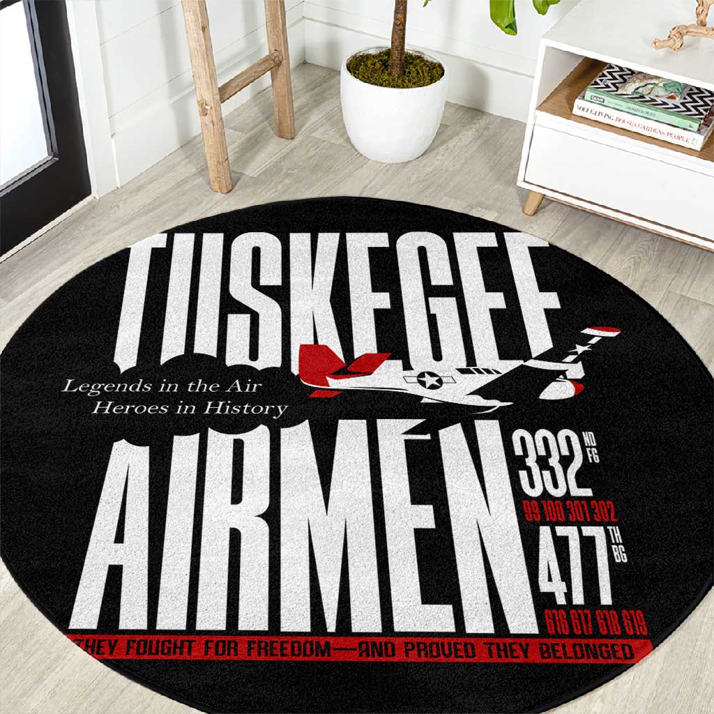 Wings of Honor Tuskegee Airmen Round Carpet 332nd 477th Fighter Group Tribute - African Pride