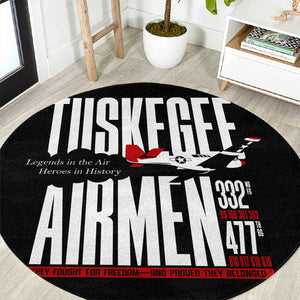 Wings of Honor Tuskegee Airmen Round Carpet 332nd 477th Fighter Group Tribute - African Pride